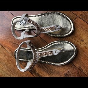 White & gold sandals